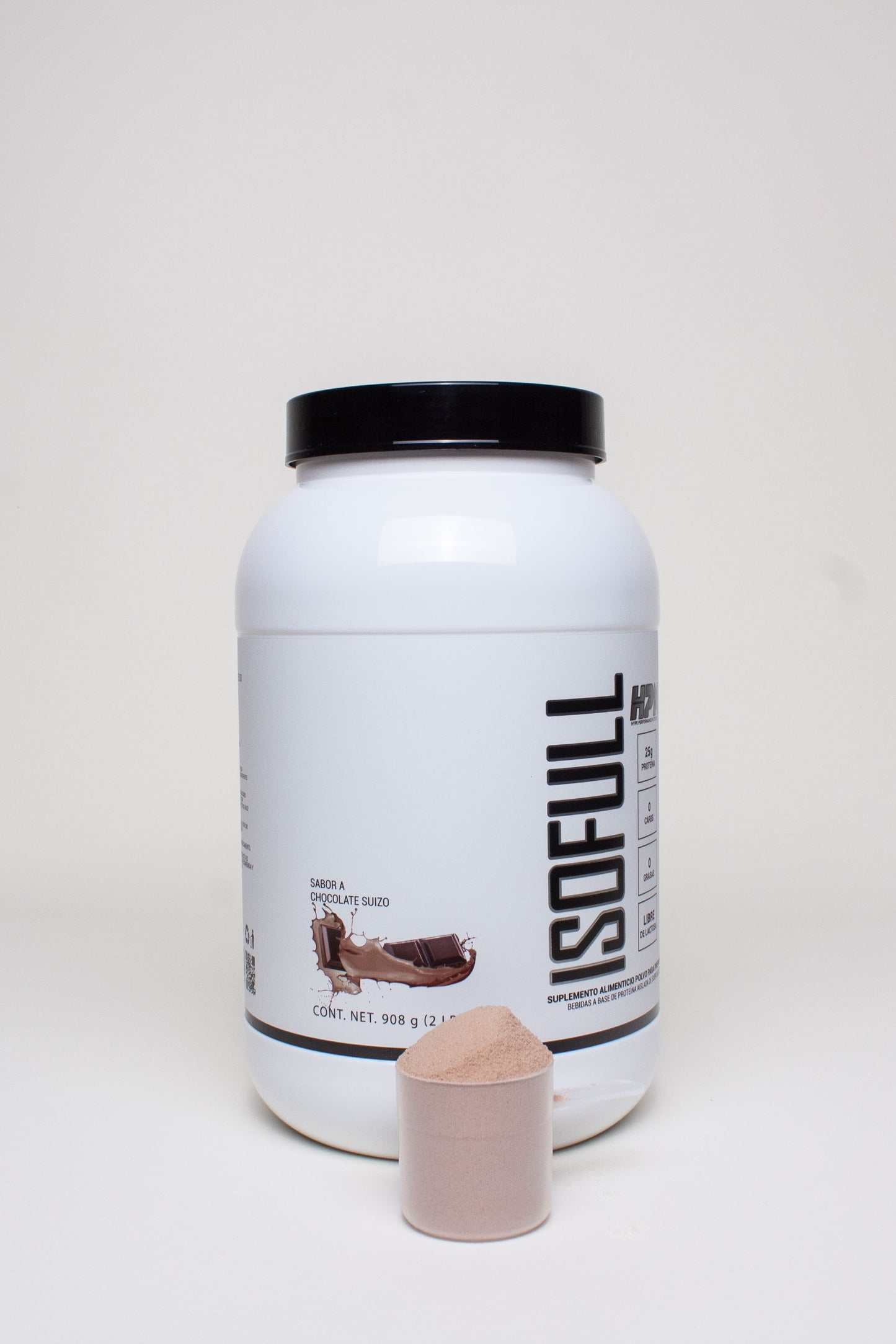 Isofull chocolate suizo, aislado de suero de leche con scoop