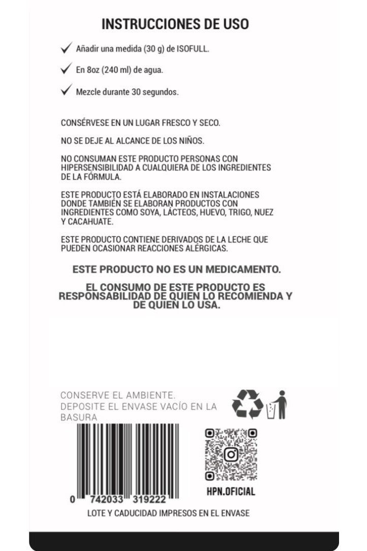 Isofull instrucciones de uso
