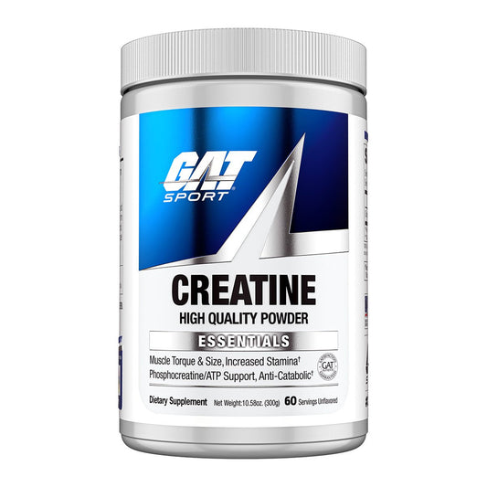 Creatina Monohidratada GAT 300g, 60 servicios.